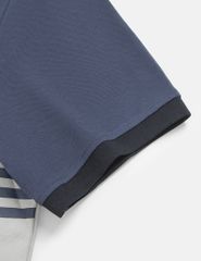 Áo polo ngắn tay nam thân phối màu hình thêu trước ngực