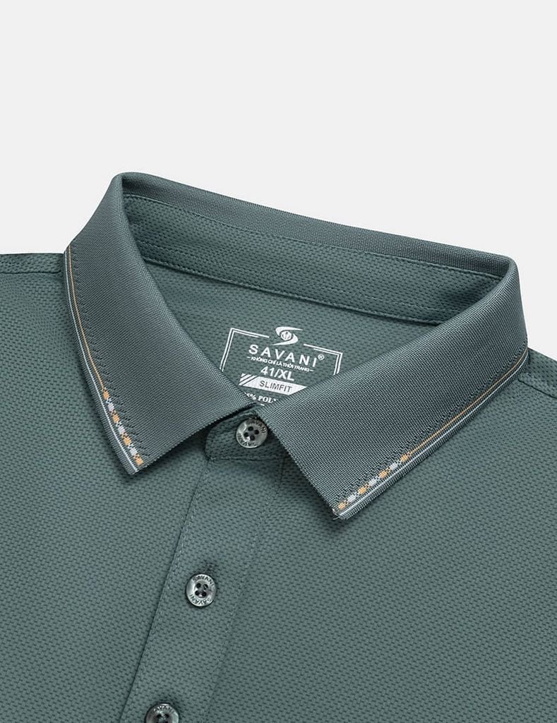 Áo polo ngắn tay nam cổ dệt logo