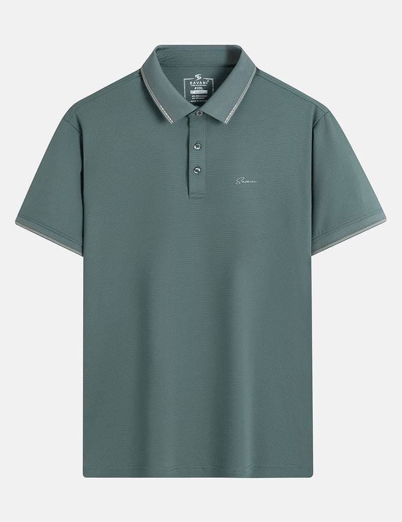 Áo polo ngắn tay nam cổ dệt logo
