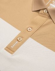 Áo thun ngắn tay có cổ nam logo cao su trước ngực