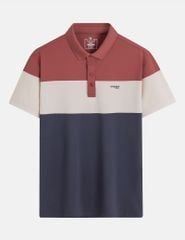 Áo thun ngắn tay có cổ nam logo cao su trước ngực