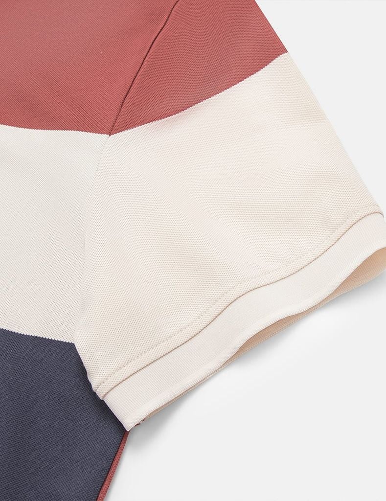 Áo thun ngắn tay có cổ nam logo cao su trước ngực