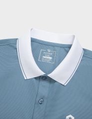 Áo polo ngắn tay nam in trước ngực phối cổ tay khác màu