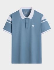 Áo polo ngắn tay nam in trước ngực phối cổ tay khác màu