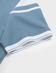 Áo polo ngắn tay nam in trước ngực phối cổ tay khác màu