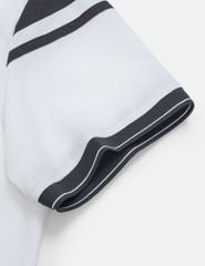 Áo polo ngắn tay nam in trước ngực phối cổ tay khác màu