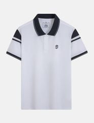 Áo polo ngắn tay nam in trước ngực phối cổ tay khác màu