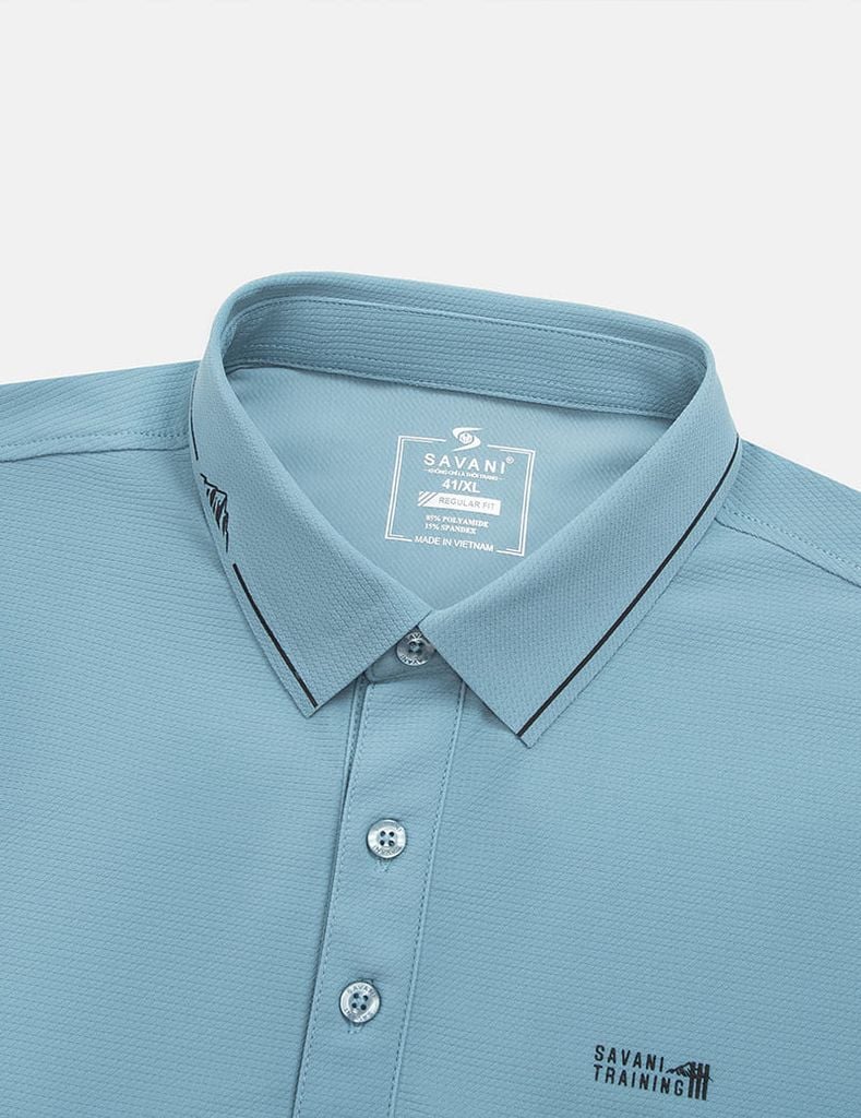 Áo polo nam ngắn tay in logo cao su ngực