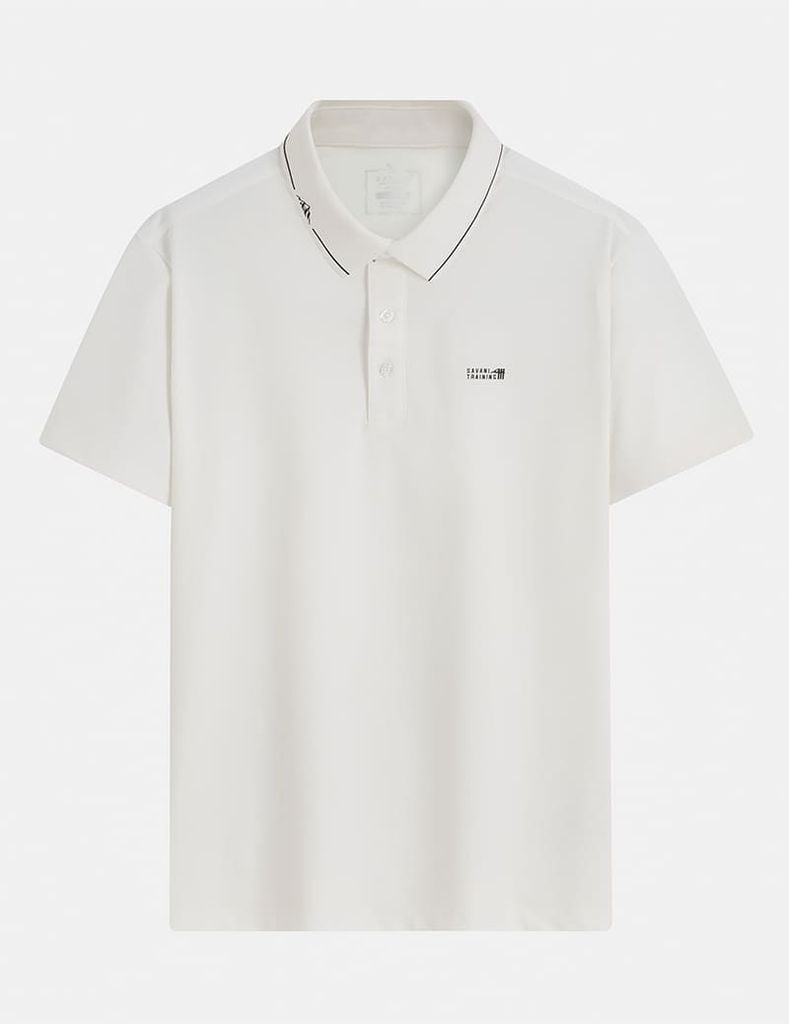 Áo polo nam ngắn tay in logo cao su ngực