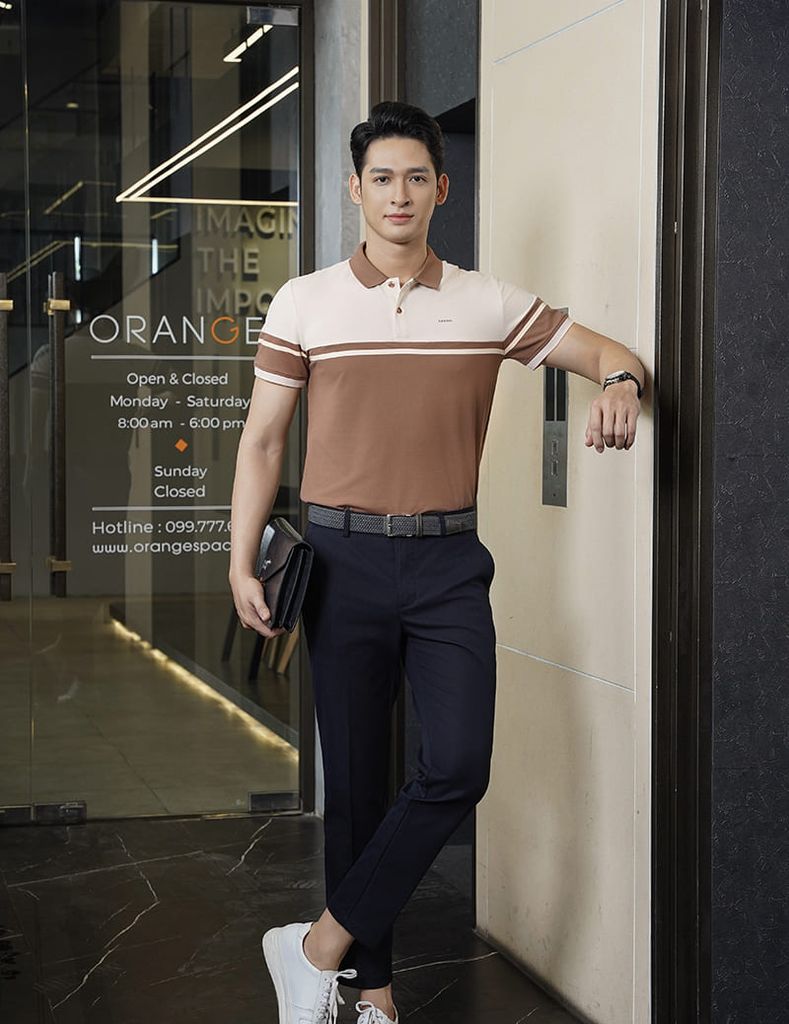 Quần khaki nam thêu trang trí hai bên sườn