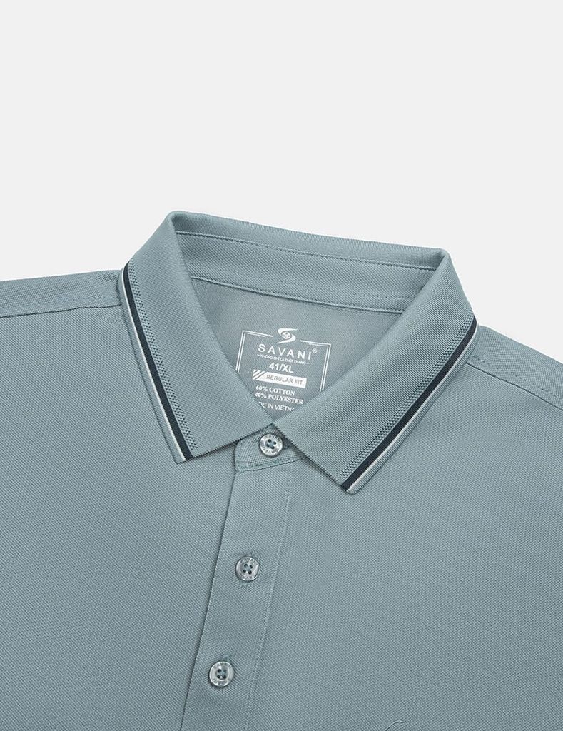 Áo polo nam ngắn tay ngực thêu logo nhỏ