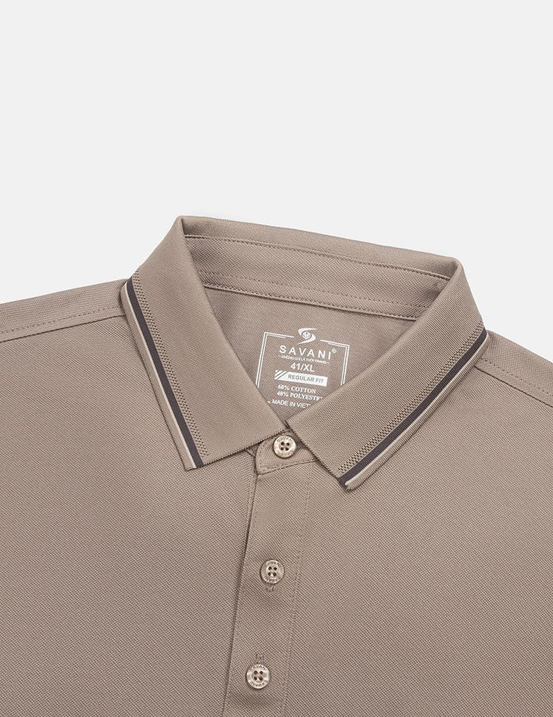 Áo polo nam ngắn tay ngực thêu logo nhỏ