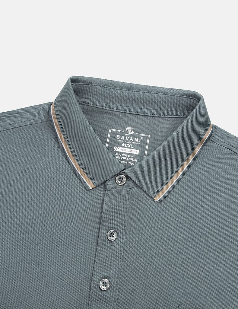 Áo polo nam ngắn tay ngực thêu logo nhỏ