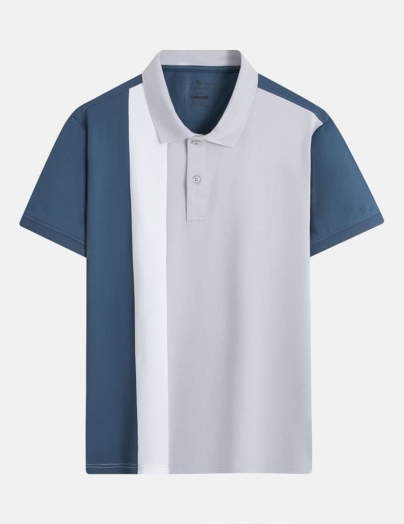 Áo polo nam ngắn tay phối màu
