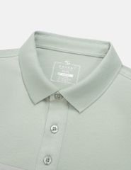 Áo polo nam cổ bo trơn phối vải ngang ngực