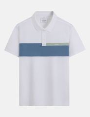 Áo polo nam cổ bo trơn phối vải ngang ngực