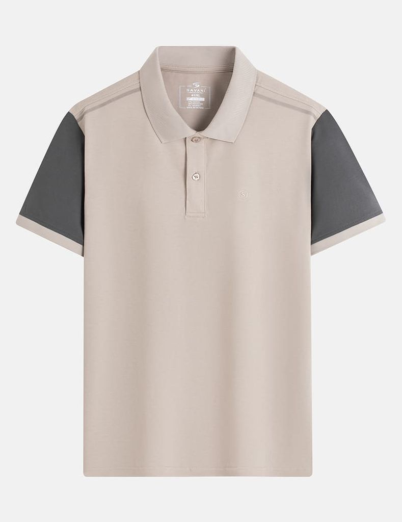 Áo polo ngắn tay nam phối thân tay áo