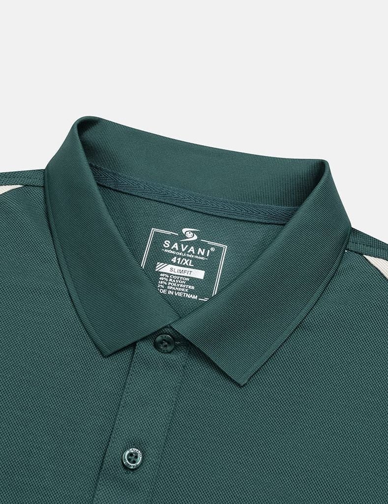 Áo polo ngắn tay nam vai can phối màu