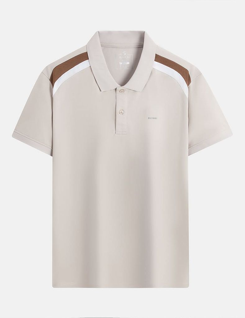 Áo polo nam phối vai khác màu cổ dệt