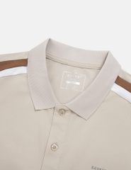 Áo polo nam phối vai khác màu cổ dệt