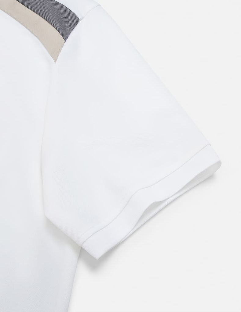 Áo polo nam phối vai khác màu cổ dệt