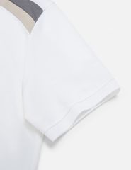 Áo polo nam phối vai khác màu cổ dệt