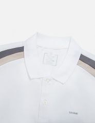 Áo polo nam phối vai khác màu cổ dệt