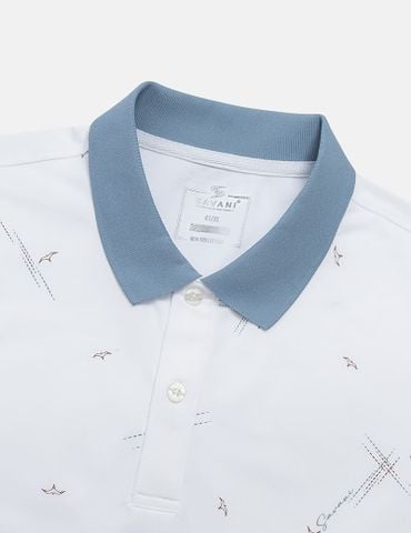 Áo polo nam ngắn tay in tràn thân trước