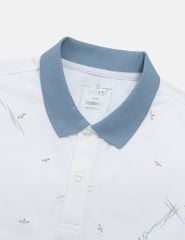 Áo polo nam ngắn tay in tràn thân trước