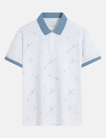 Áo polo nam ngắn tay in tràn thân trước