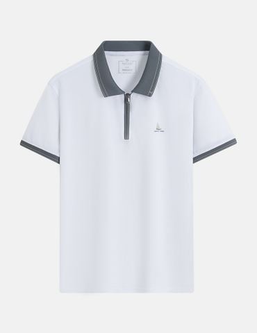 Áo polo ngắn tay nam cổ khóa bo cổ