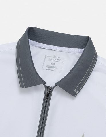 Áo polo ngắn tay nam cổ khóa bo cổ