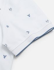 Áo polo ngắn tay nam in tràn thân trước