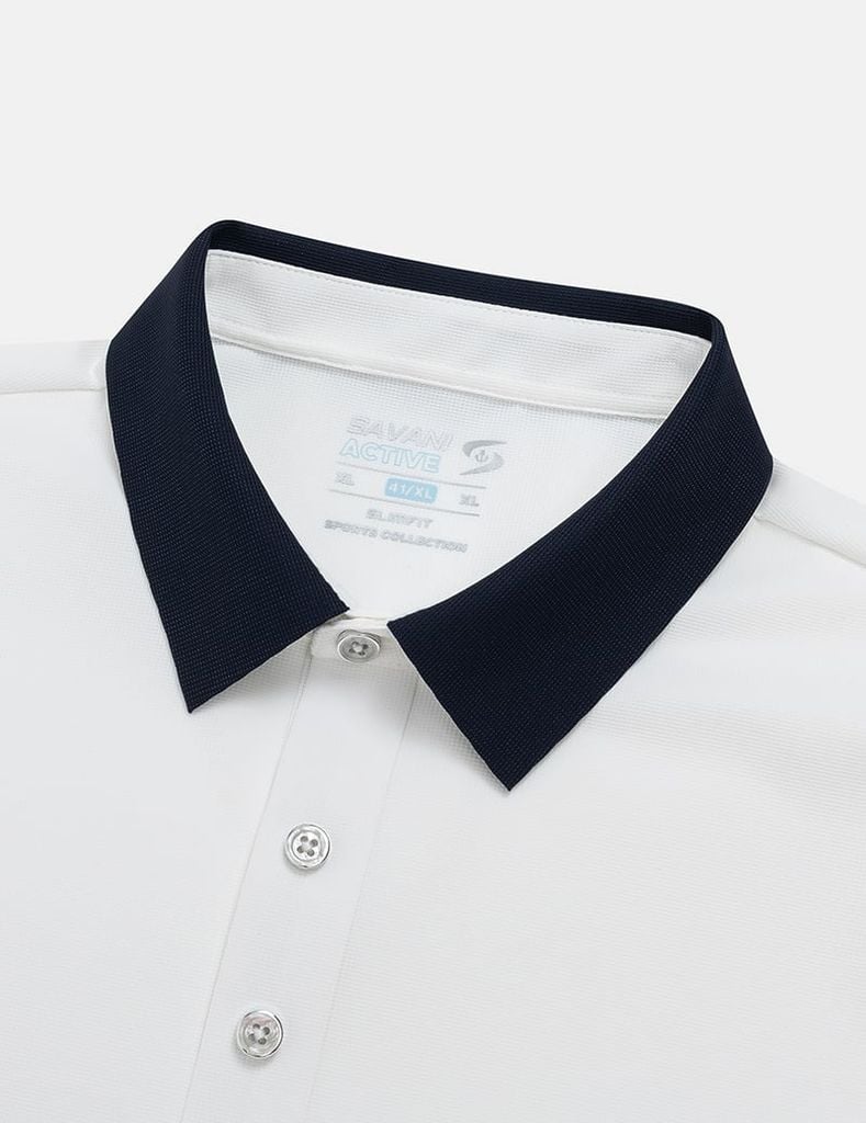 Áo polo nam ngắn tay cổ phối
