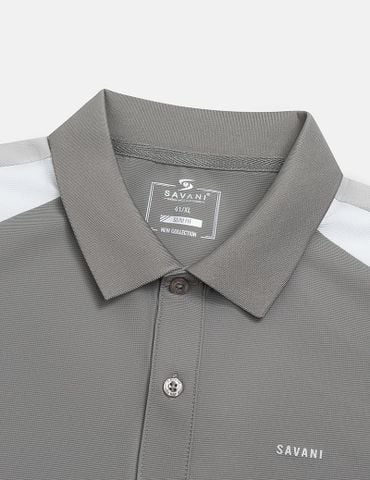 Áo polo nam ngắn tay phối vải
