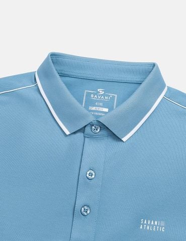 Áo polo nam ngắn tay cổ bo phối lé