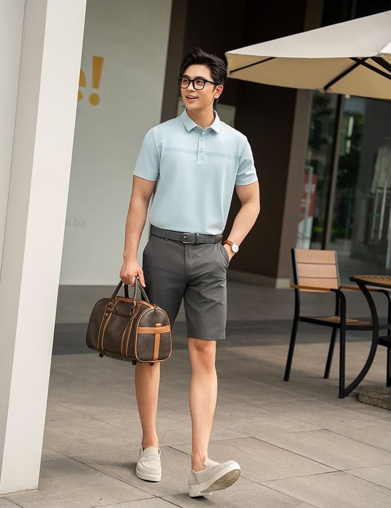 Áo polo nam ngắn tay cổ vải