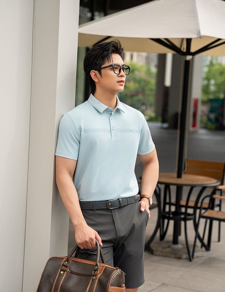 Áo polo nam ngắn tay cổ vải