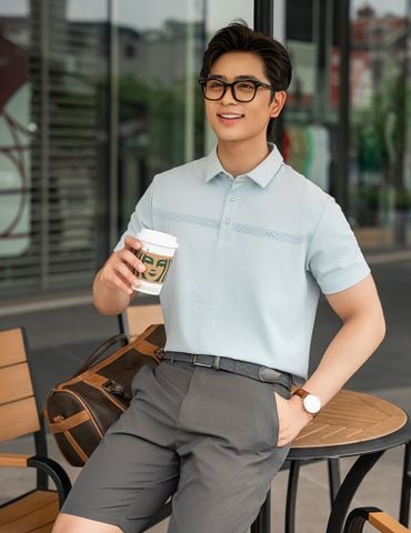 Áo polo nam ngắn tay cổ vải