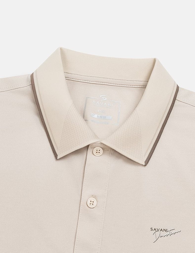 Áo polo nam cổ dệt jacquard