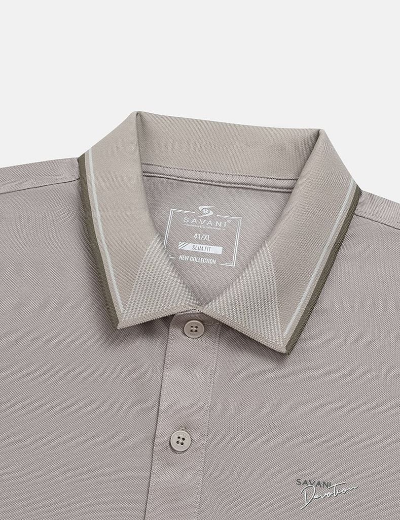 Áo polo nam cổ dệt jacquard