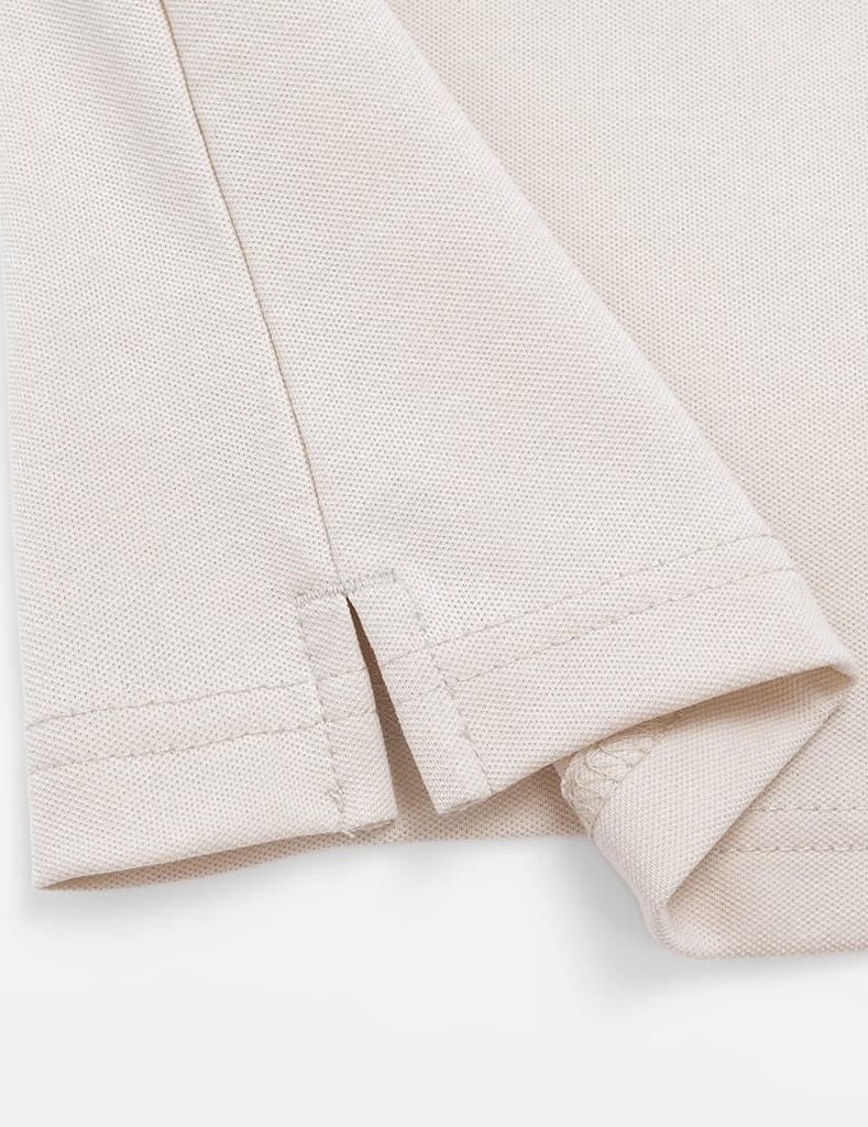 Áo polo ngắn tay nam phối kẻ thân trước