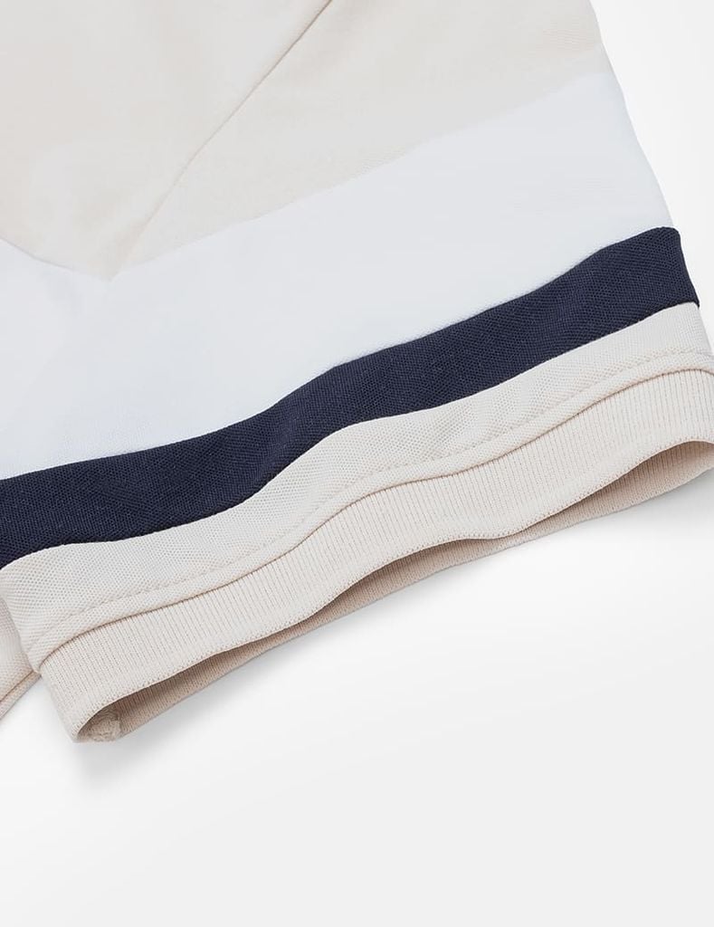 Áo polo ngắn tay nam phối kẻ thân trước