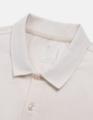 Áo polo ngắn tay nam phối kẻ thân trước