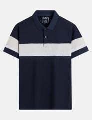 Áo polo ngắn tay nam phối kẻ thân trước