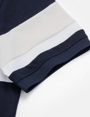 Áo polo ngắn tay nam phối kẻ thân trước