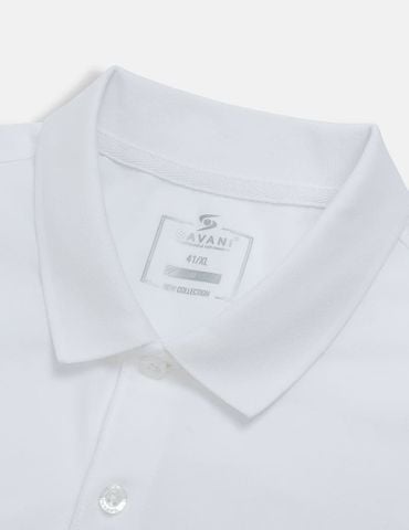 Áo polo ngắn tay nam phối kẻ thân trước