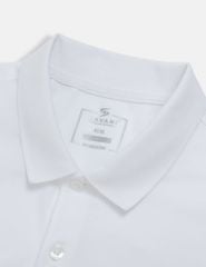 Áo polo ngắn tay nam phối kẻ thân trước