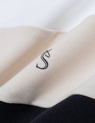 Áo polo ngắn tay nam phối kẻ thân trước