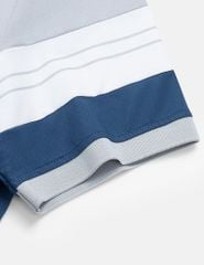 Áo polo ngắn tay nam phối kẻ tay và thân trước